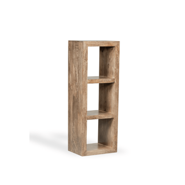 Oak Stain Acre & Artisan Premium Mango Wood 50cm Triple Storage Cube