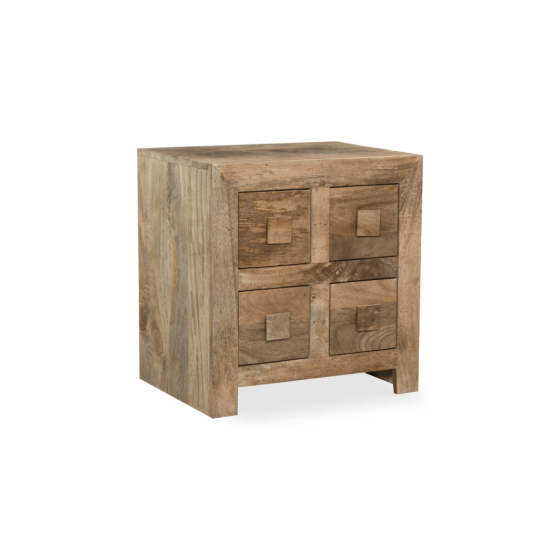 Acre & Artisan Oak Stain Solid Wood 52Cm 4 Drawer Chest
