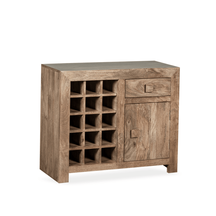 Oak Stain Dakota Mango Wood 89cm Wine Rack - In Stock