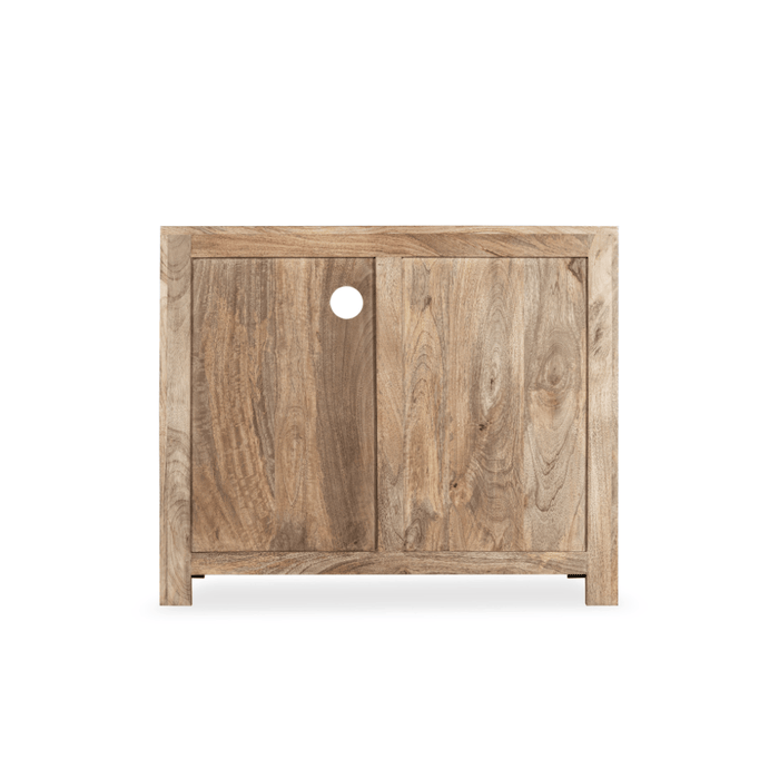 Oak Stain Dakota Mango Wood 90cm 2 Door Media Unit - In Stock
