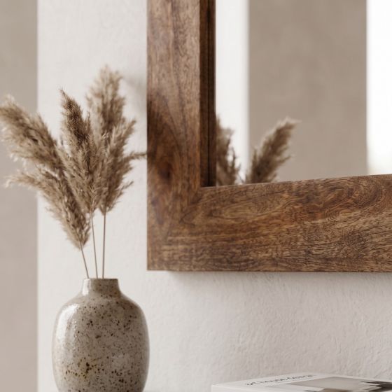 Acre & Artisan Oak Stain Solid Wood Medium Mirror (60cm)