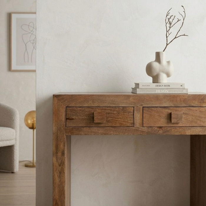 Oak Stain Dakota Mango Wood 80cm Console Table - Last One Remaining