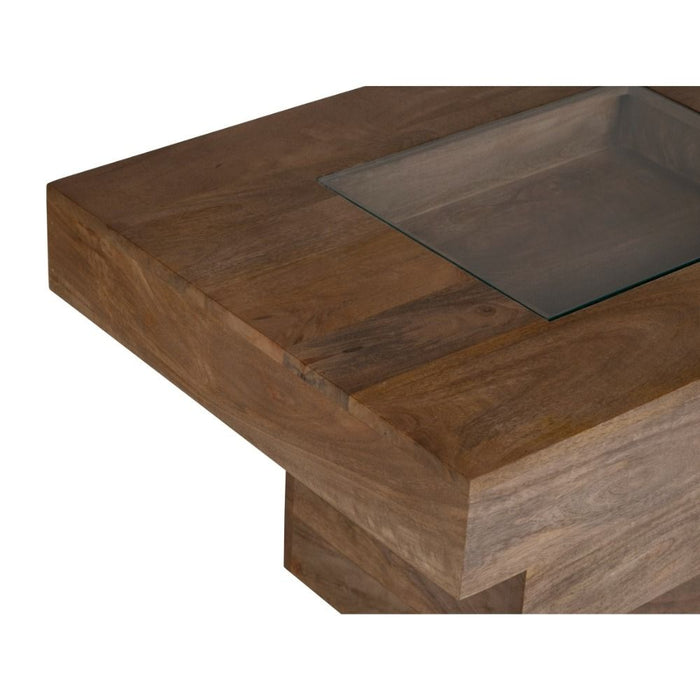 Oak Stain Dakota Mango Wood 85cm Pebble Coffee Table - In Stock