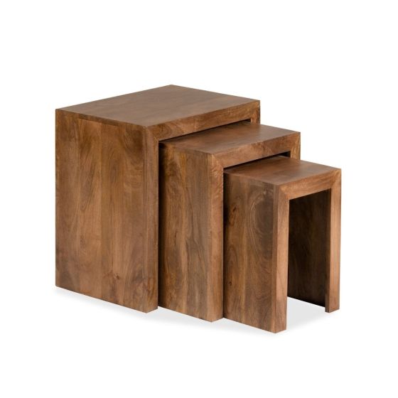 Acre & Artisan Oak Stain Solid Wood Chunky Nest