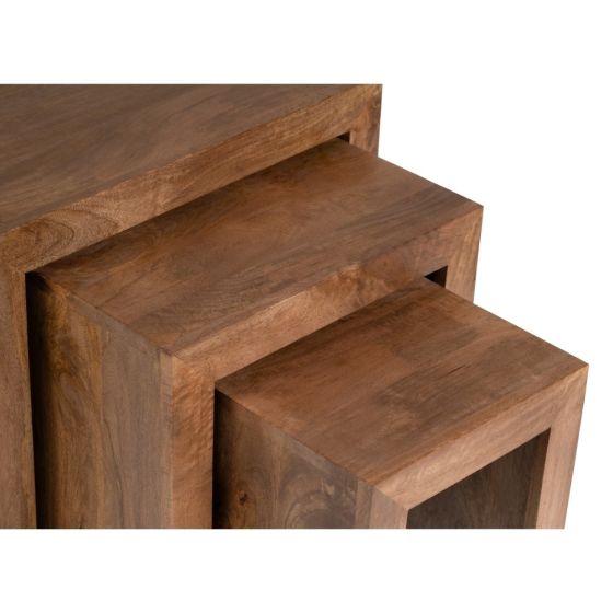 Acre & Artisan Oak Stain Solid Wood Chunky Nest