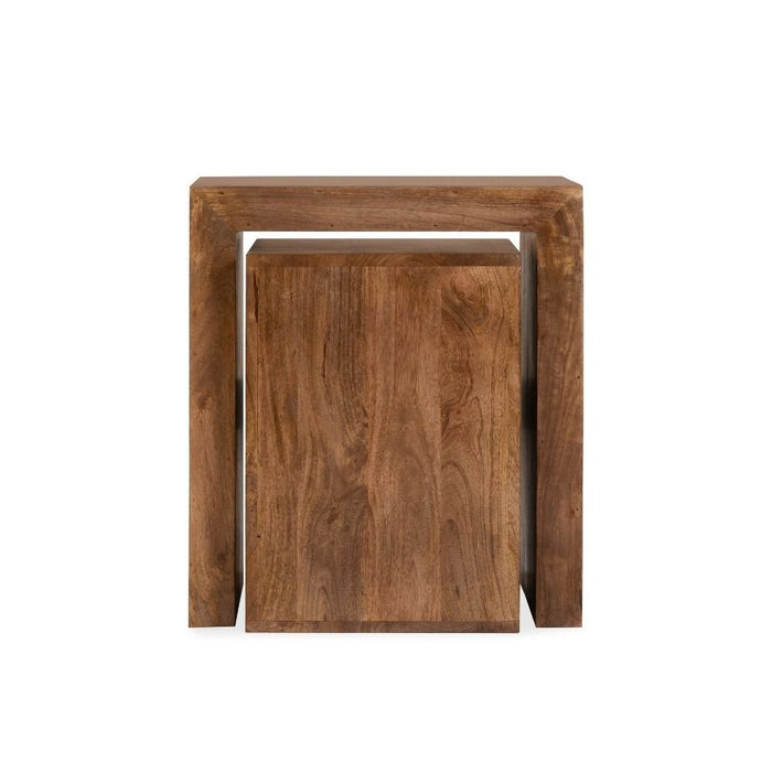 Oak Stain Dakota Mango Wood Cube Nest - In Stock