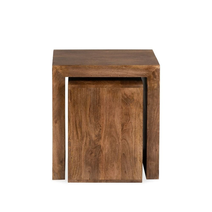 Oak Stain Dakota Mango Wood Cube Nest - In Stock