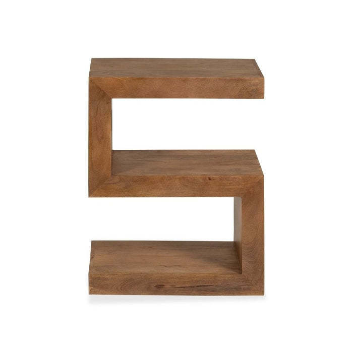 Oak Stain Dakota Mango Wood S Shaped Side Table - Due 11th December