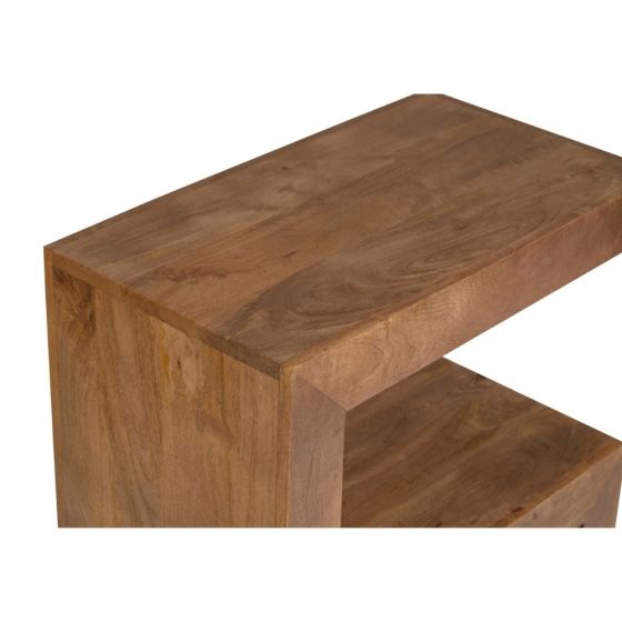 Acre & Artisan Light Solid Wood S Shaped Side Table