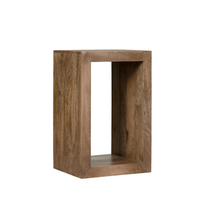 Oak Stain Dakota Mango Wood Rectangular Cube - In Stock