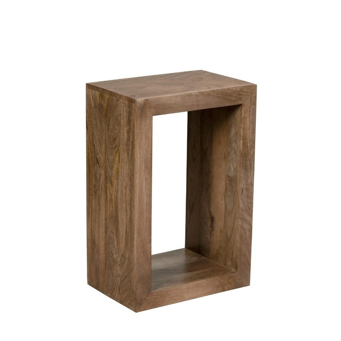 Oak Stain Dakota Mango Wood Rectangular Cube - In Stock