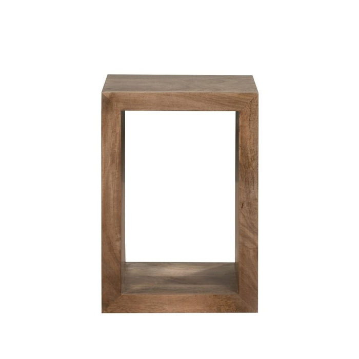 Oak Stain Dakota Mango Wood Rectangular Cube - In Stock