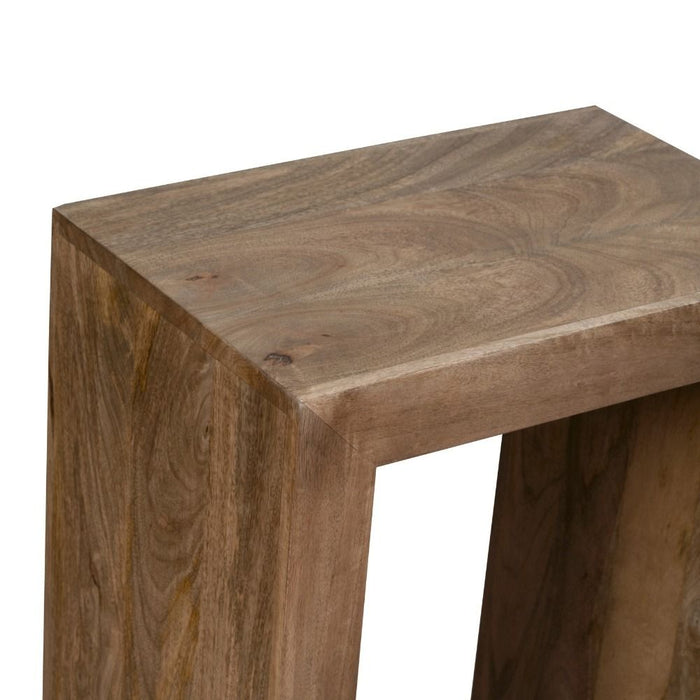 Oak Stain Dakota Mango Wood Rectangular Cube - In Stock