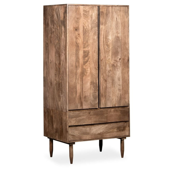 Oak Stain Scandi Mango 2 Drawer Wardrobe - In Stock