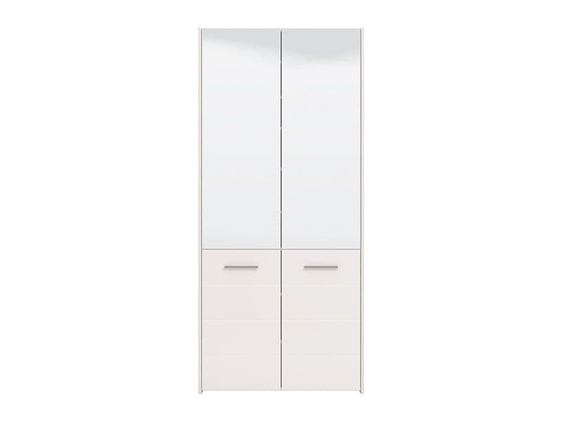 White Mirrored Large 50 Pair Shoe Cabinet Cupboard