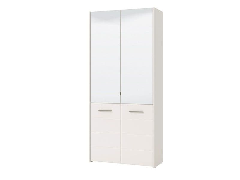 White Mirrored Large 50 Pair Shoe Cabinet Cupboard