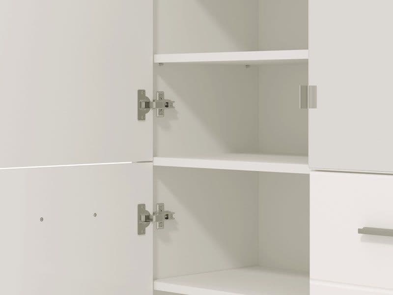 White Mirrored Large 50 Pair Shoe Cabinet Cupboard