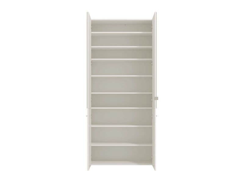 White Mirrored Large 50 Pair Shoe Cabinet Cupboard