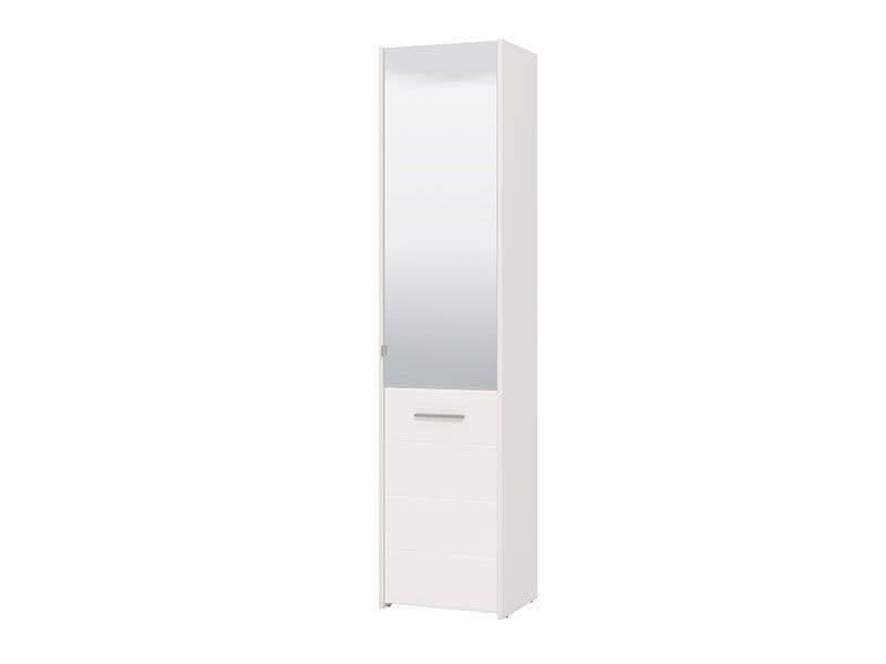 White Mirrored Slim Shoe Cabinet Cupboard