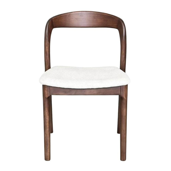 Stackable Oslo Cream Boucle Dark Leg Dining Chair - Due 14th September