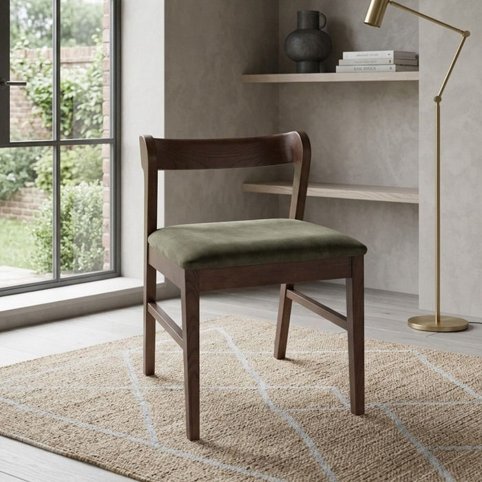 Oslo Green Velvet Oak Dining Chair - In Stock