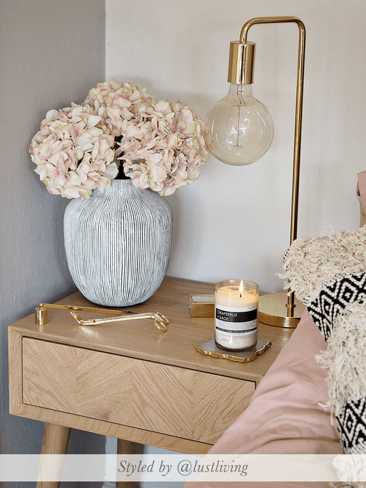 Chevron Oak Side Table