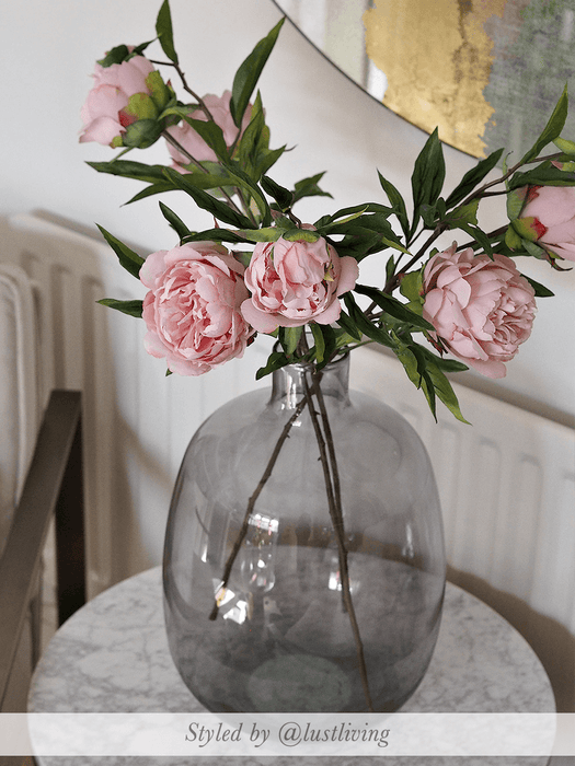 Three Faux Pink Peony Sprays - Pink