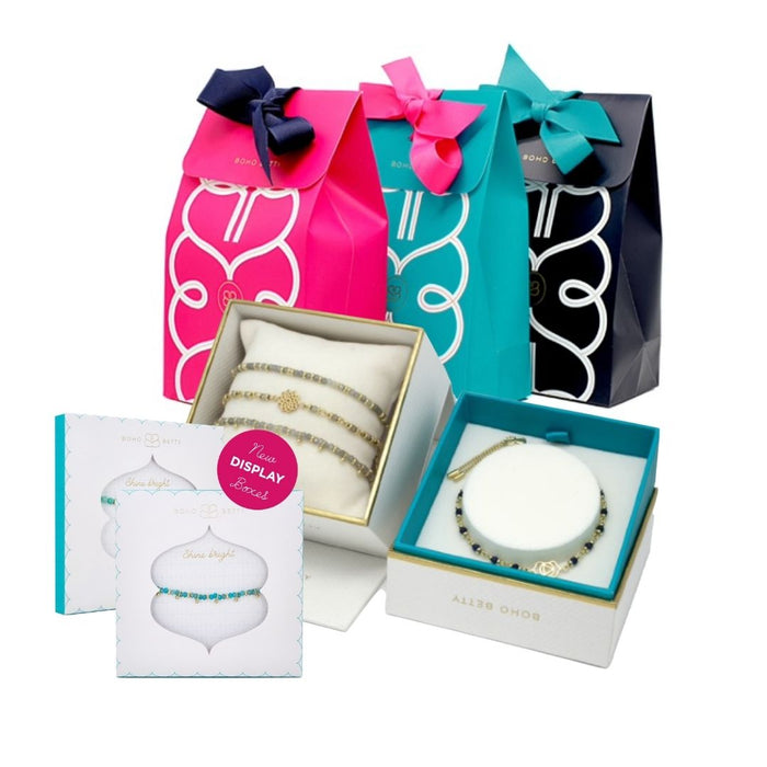Zelda Gold & Tourmaline Gemstone Beaded Bracelet Stack
