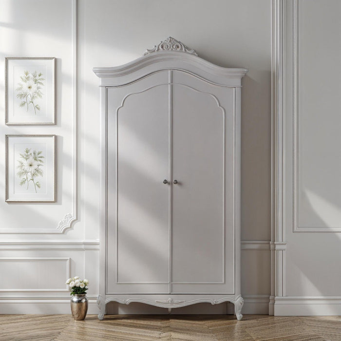 Parisian Grey French Inspired Double Wardrobe