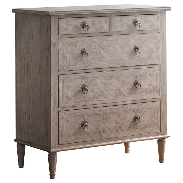 Camille French Style Weathered 5 Drawer Chest