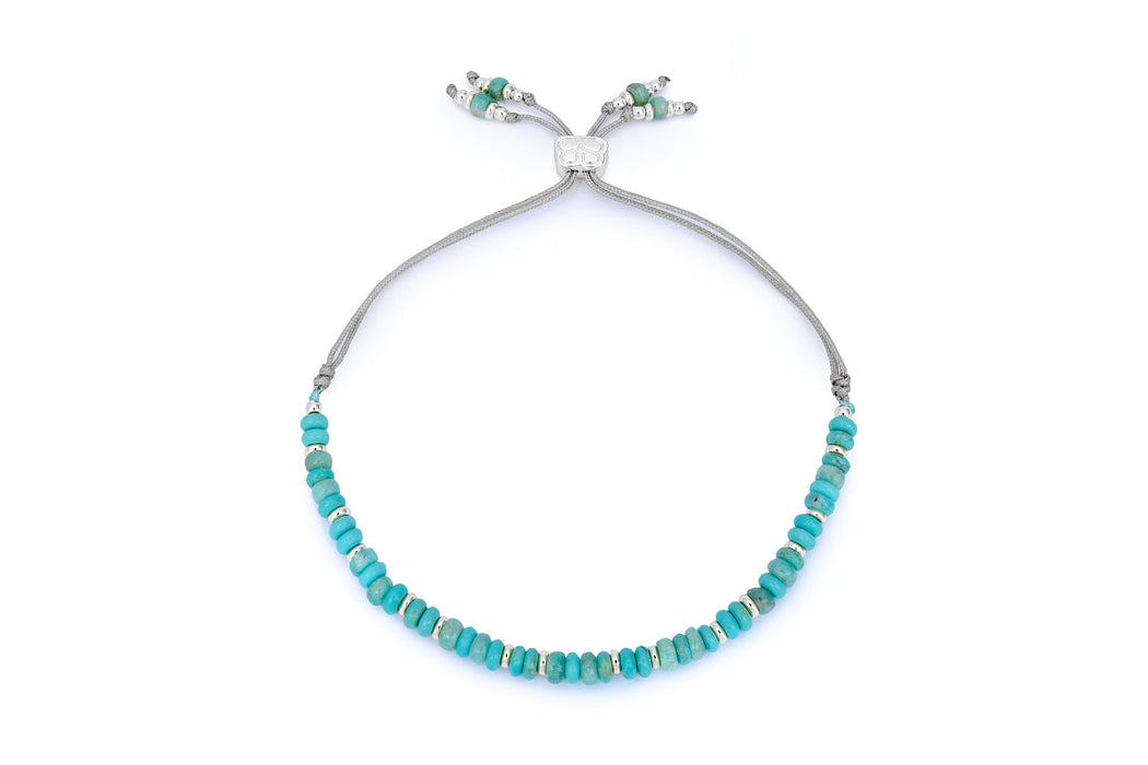Penny Amazonite & Turquoise Howlite Silver Slider Bracelet