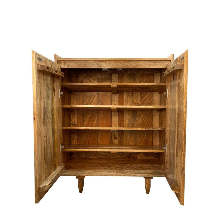 Scandi Mango 78cm Shoe Cupboard & Coat Hook - In Stock