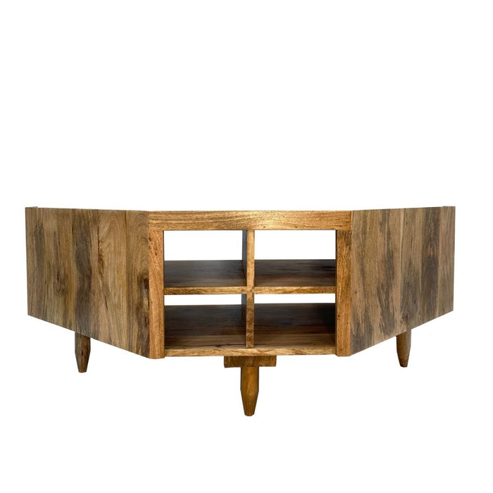 Scandi Mango 120cm Corner Media Unit - In Stock