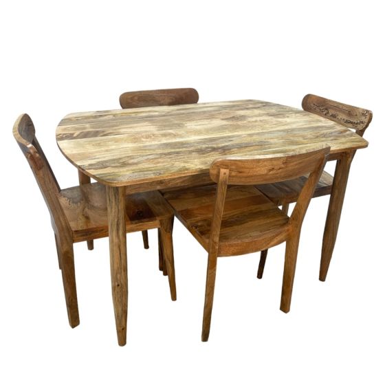 Acre & Artisan Scandi Mango 130Cm Dining Table 4 Scandi Mango Dining Chairs