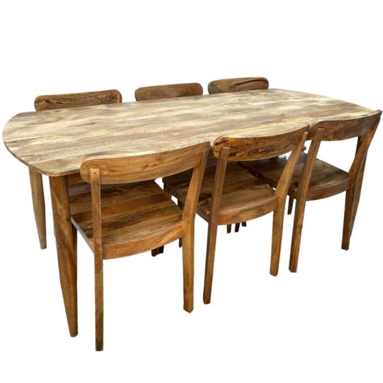 Acre & Artisan Scandi Mango 190Cm Dining Table 6 Scandi Mango Dining Chairs