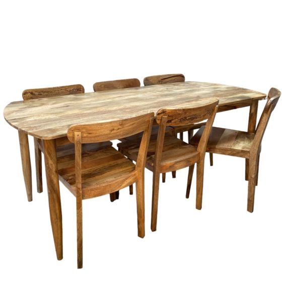 Acre & Artisan Scandi Mango 190Cm Dining Table 6 Scandi Mango Dining Chairs