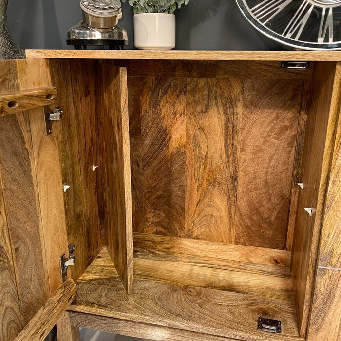 Inset Light Mango 116cm Slim Sideboard - In Stock