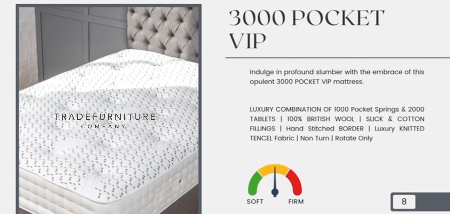 3000 Pocket VIP Mattress 4 Sizes
