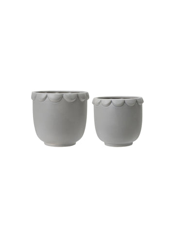 Set of Scalloped Plant Pots