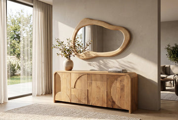 Mirror Organic 130cm Mango Wood Natural