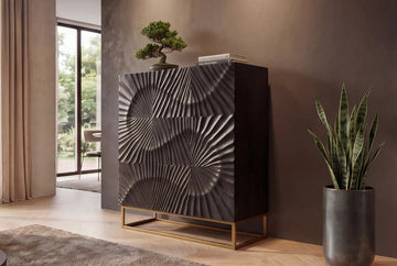 Cabinet Fossil 120cm Mango Wood Black
