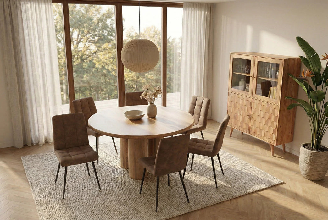 Round Dining Table Margo 140cm Mango Wood Natural