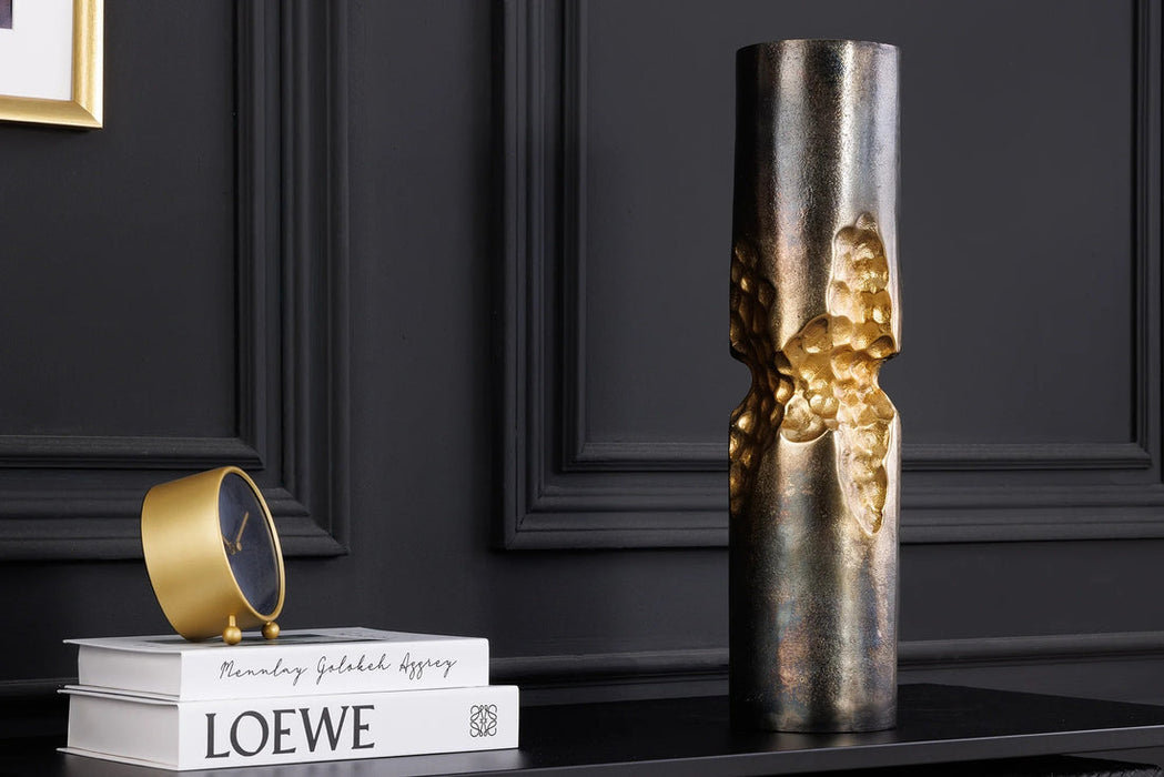 Decorative Vase Precious 50cm Metal Black Gold