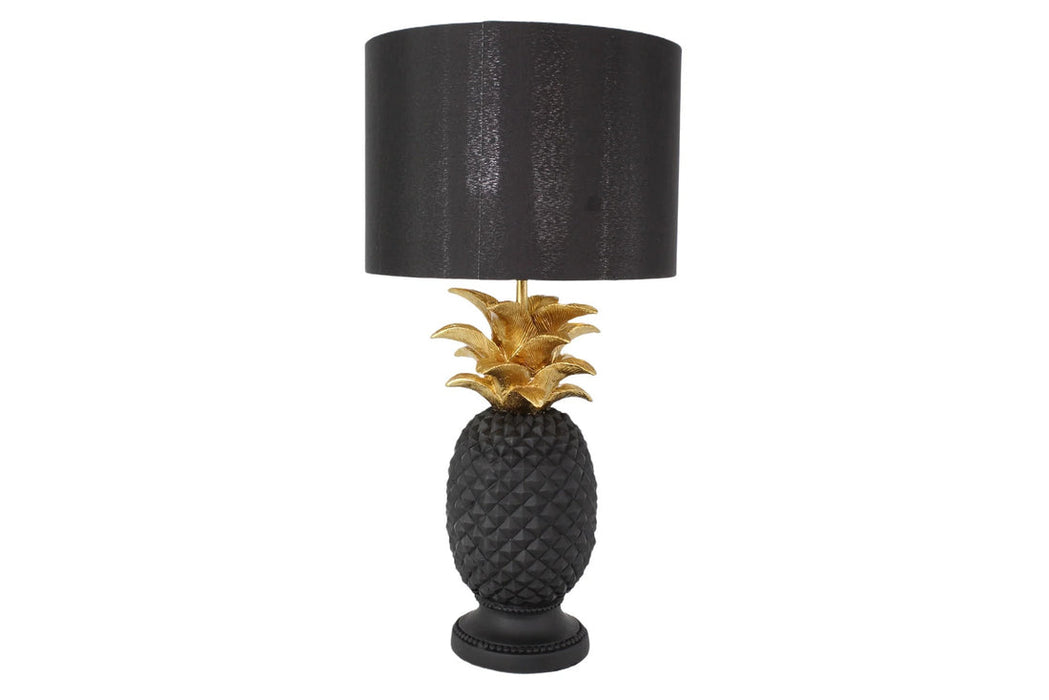 Table Lamp Pineapple 47cm Polyresin Gold Black
