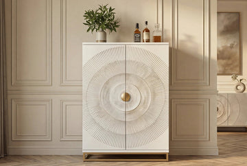 Bar Cabinet Golden Eye 140cm Mango Wood White