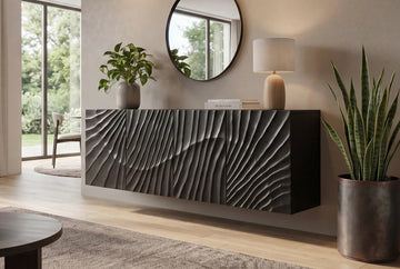 Floating Sideboard Fossil 177cm Mango Wood Black