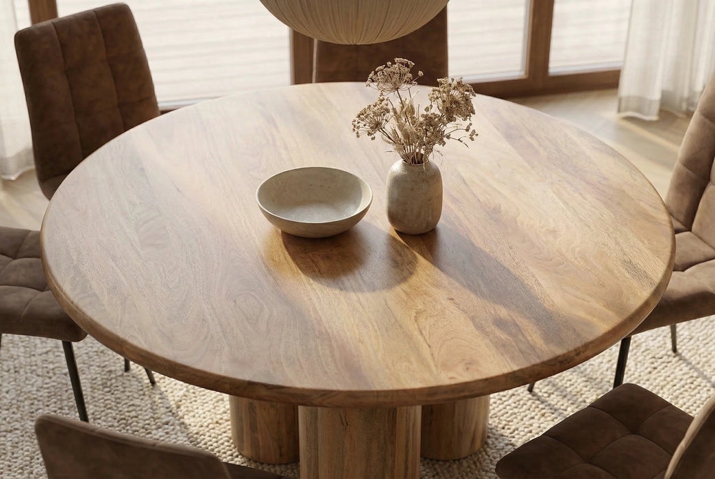 Round Dining Table Margo 140cm Mango Wood Natural