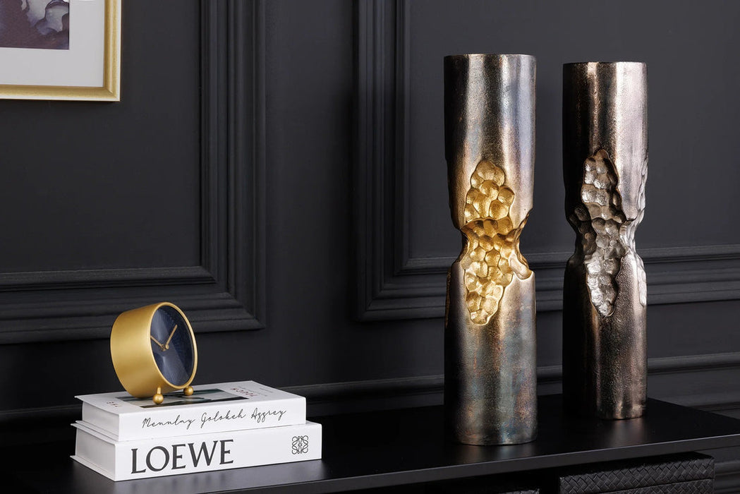 Decorative Vase Precious 50cm Metal Black Gold