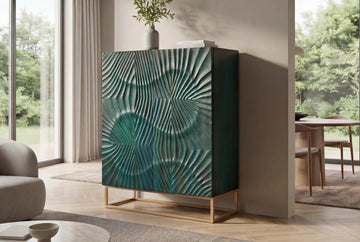 Cabinet Fossil 120cm Mango Wood Turquoise