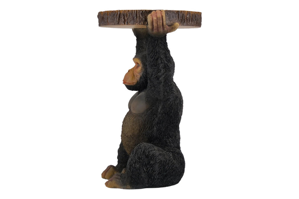 Round Side Table Monkey 52cm Polyresin